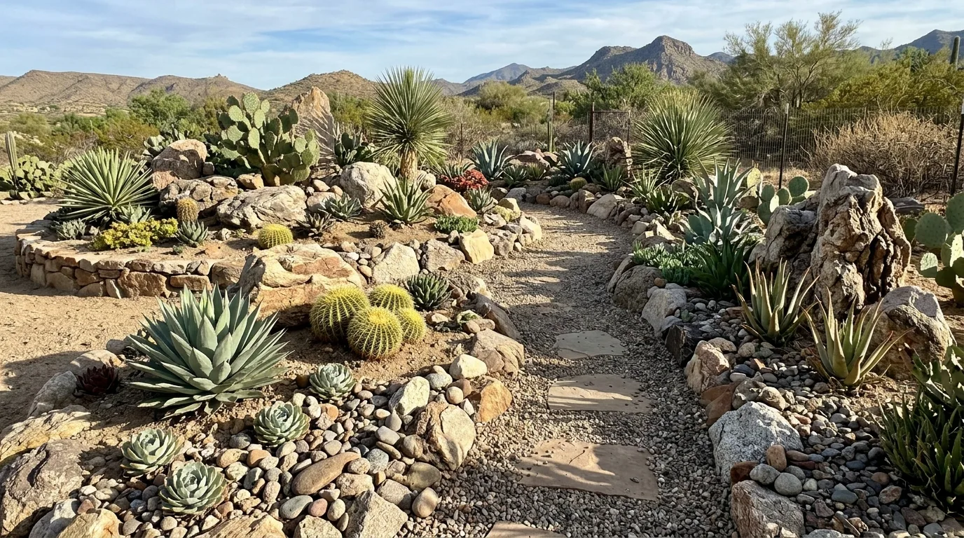 Outdoor Rock Garden Succulents